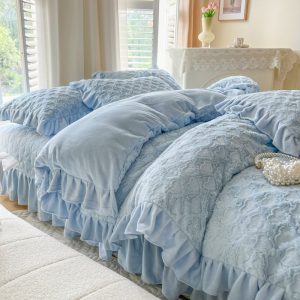 Thickened warm milk fleece four-piece bedding